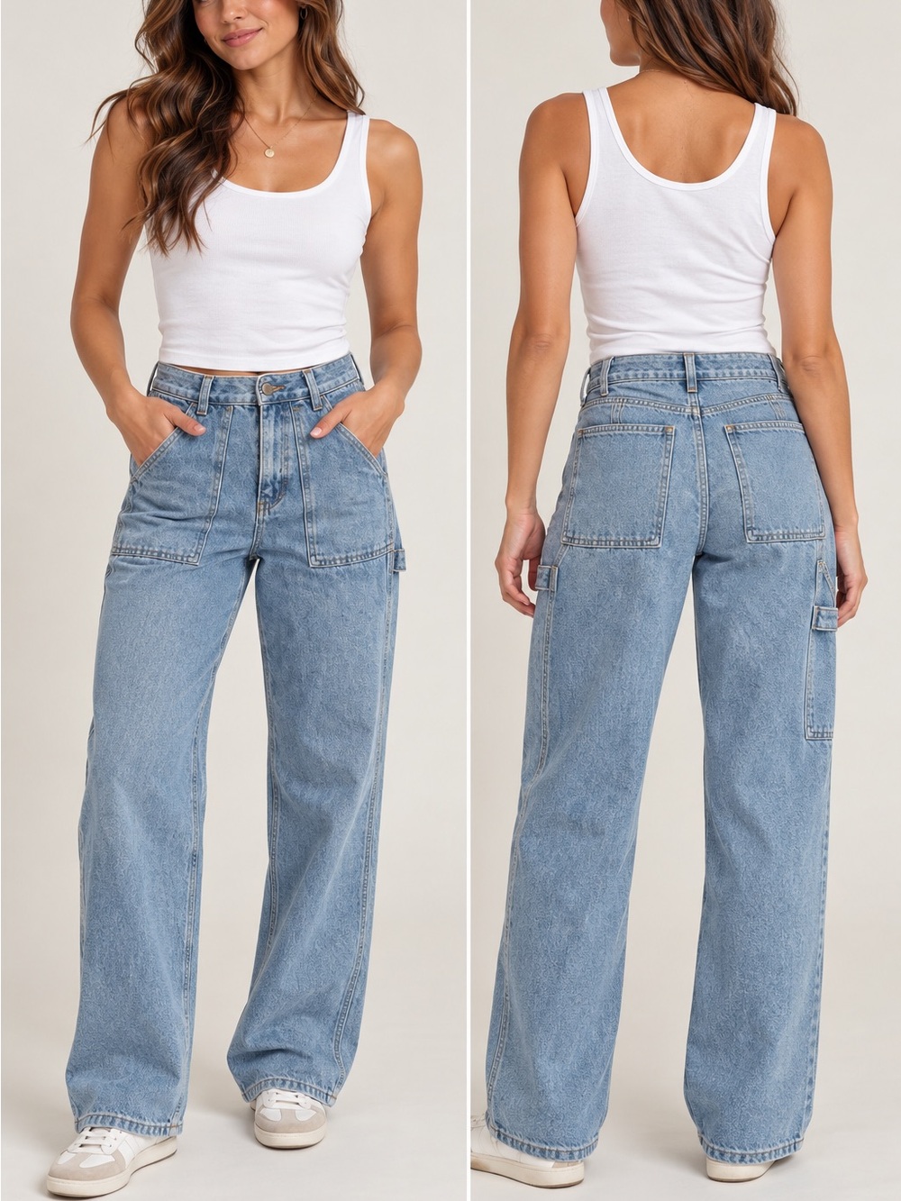 Light Wash Wide-Leg Women’s Jeans